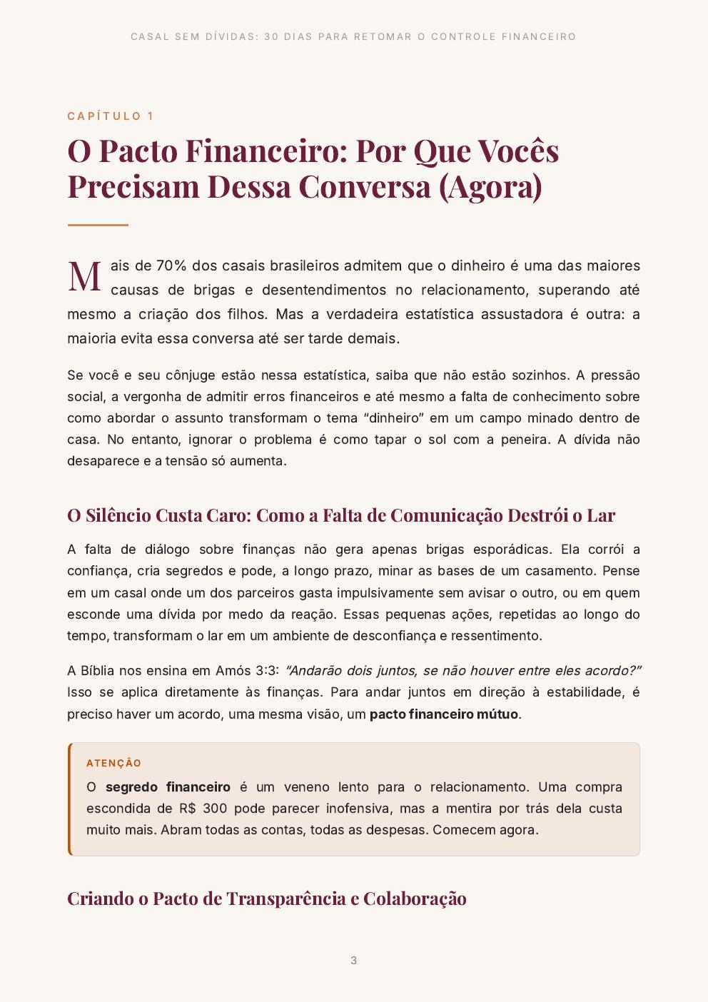Página sobre o pacto financeiro